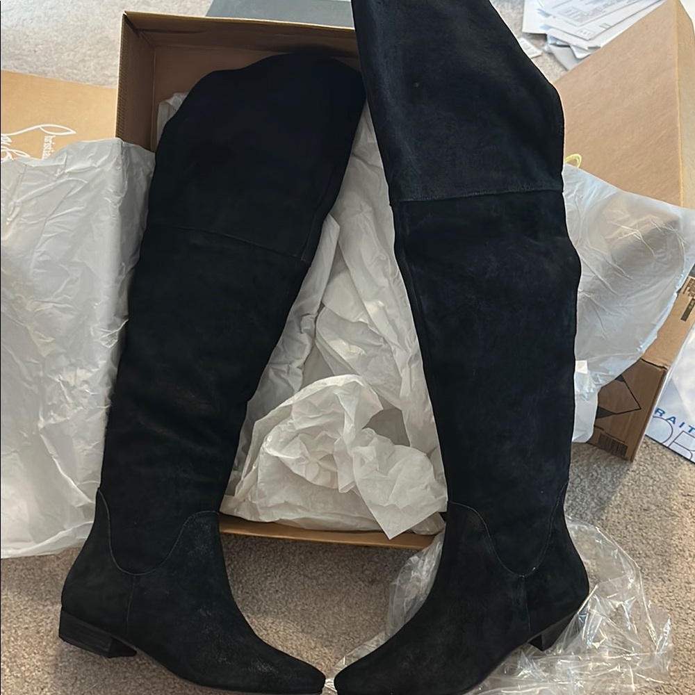 Joie Black Over-the-Knee Boots Sleek Suede